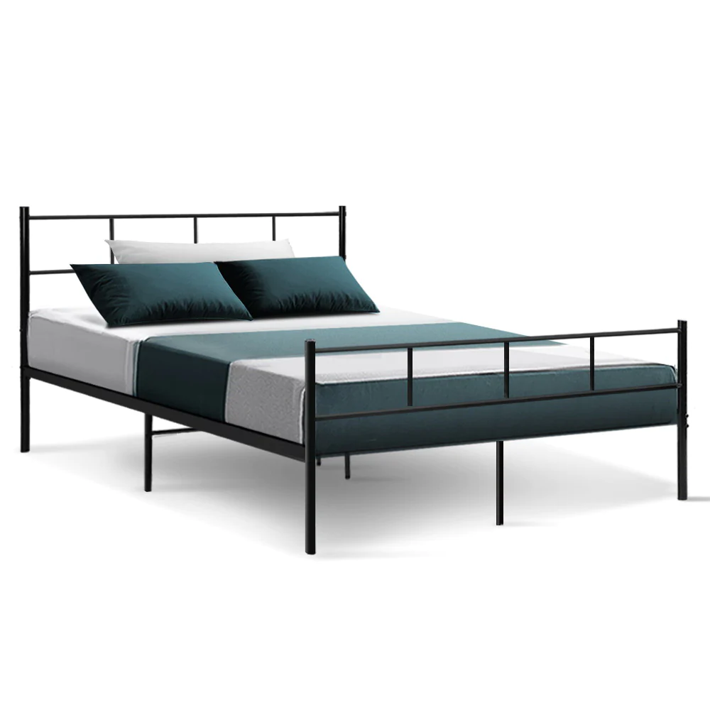 Artiss Platform Foundation Bed Frame Metal Bed Base Steel Slats SOL - Queen - Image 7
