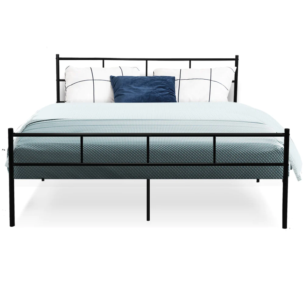Artiss Platform Foundation Bed Frame Metal Bed Base Steel Slats SOL - Queen - Image 3