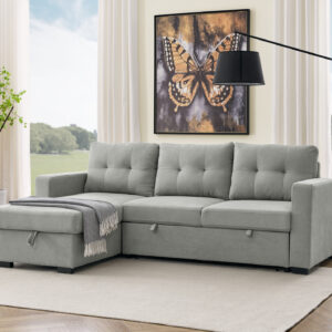 The Cronulla L Shape Sofa Bed - LIGHT Grey NEW