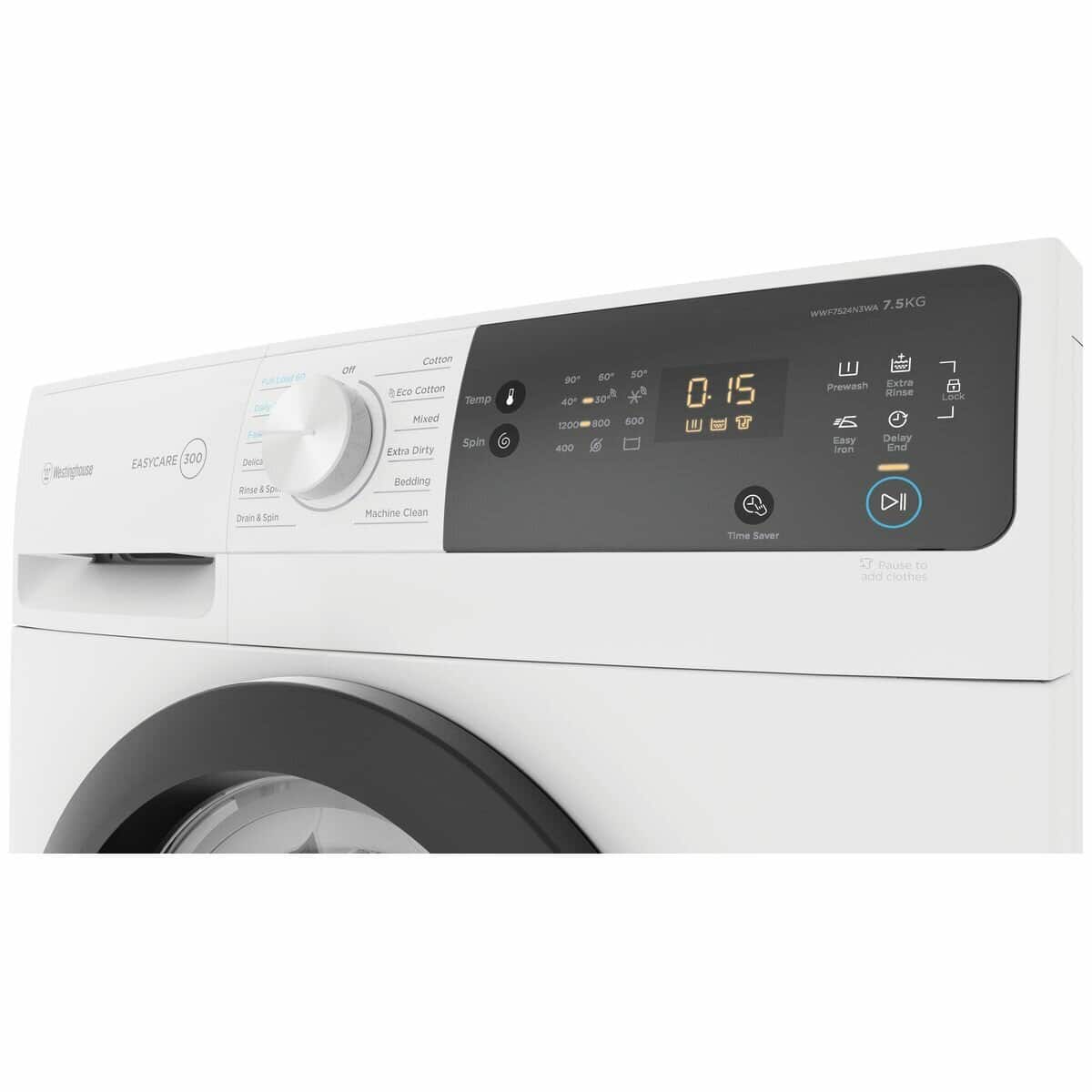 Westinghouse 7.5kg EasyCare 300 series Front load washing machine - Factory Second WWF7524N3WAS - Image 3