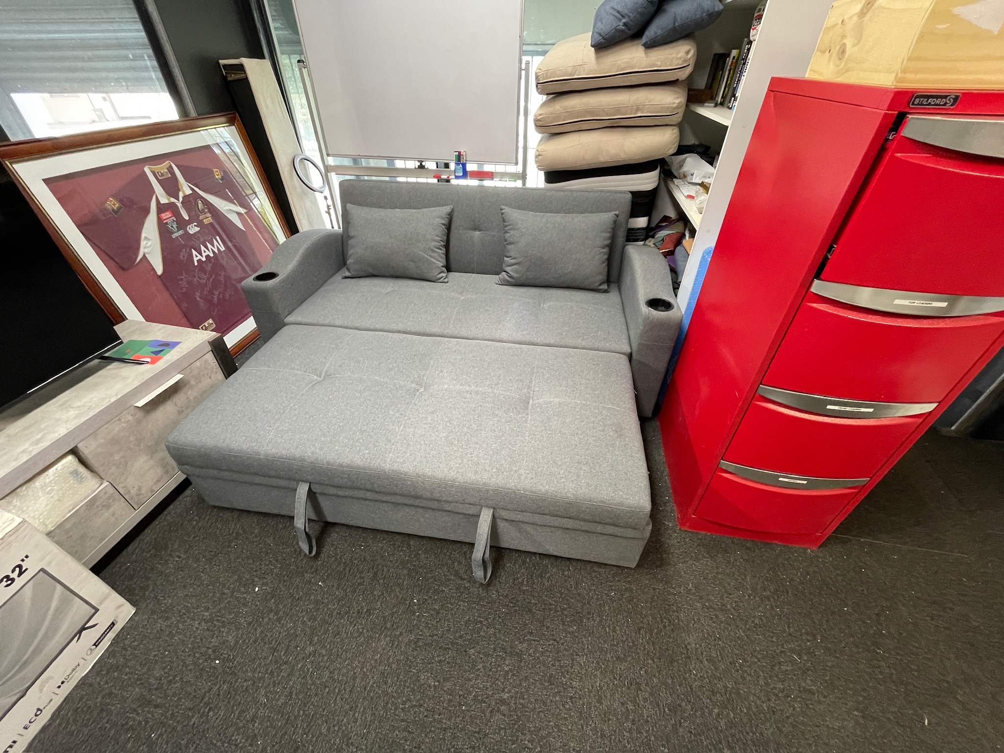 The Rydalmere 3 Seat Sofa bed - Grey NEW - Image 5