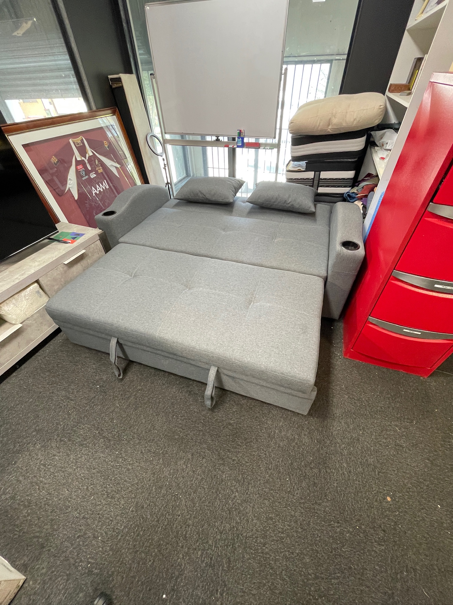 The Rydalmere 3 Seat Sofa bed - Grey NEW - Image 7