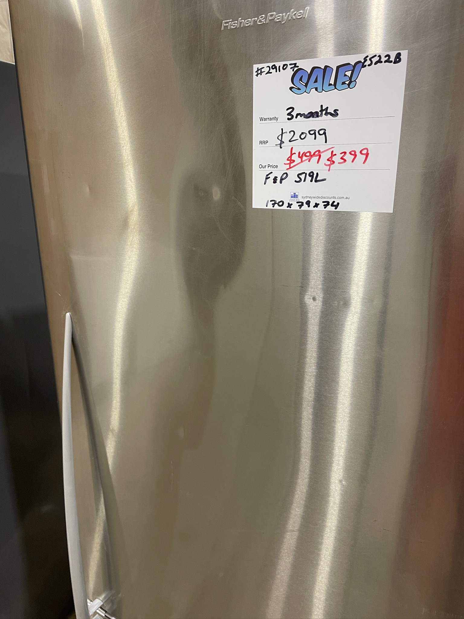 Fisher & Paykel 519L Silver Bottom Mount Fridge Freezer - Refurbished 29107 - Image 7