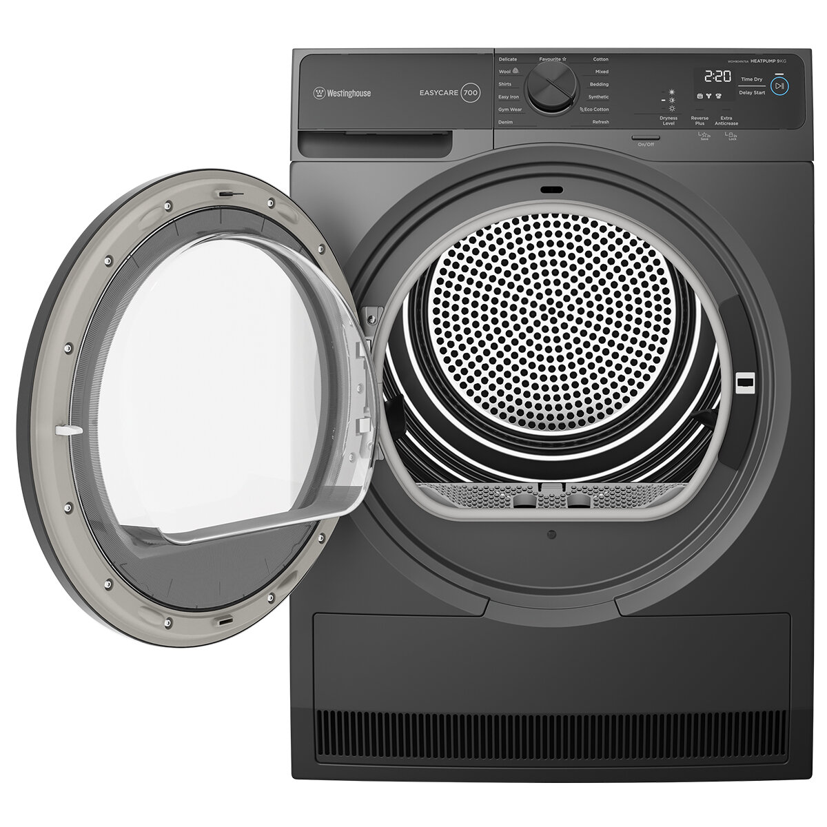 Westinghouse 9kg EasyCare 700 Series Heat Pump Dryer Metallic Grey - Factory Second WDH904N7SA - Image 2
