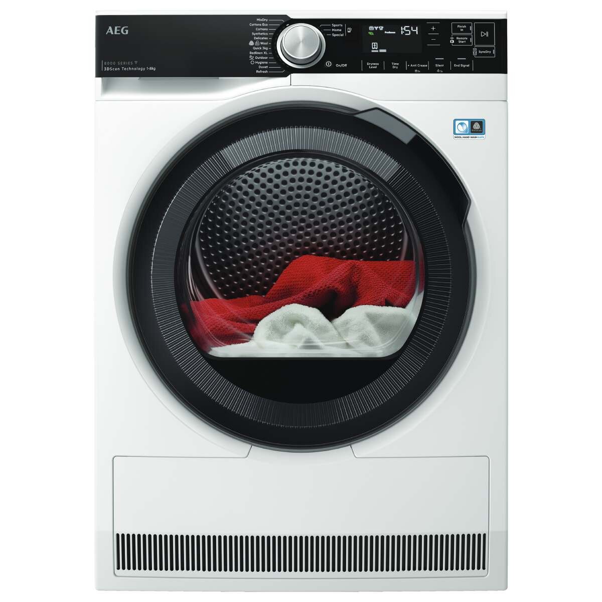 AEG 8kg 8000 Series Heat Pump Dryer With 3D Scan - Factory Second T858M6OBC