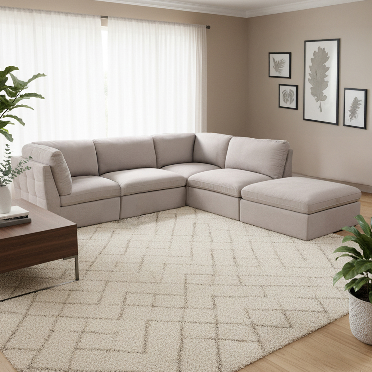 Atlantis Fabric Modular Sofa - Beige -IMMEDIATE DELIVERY! - Image 3