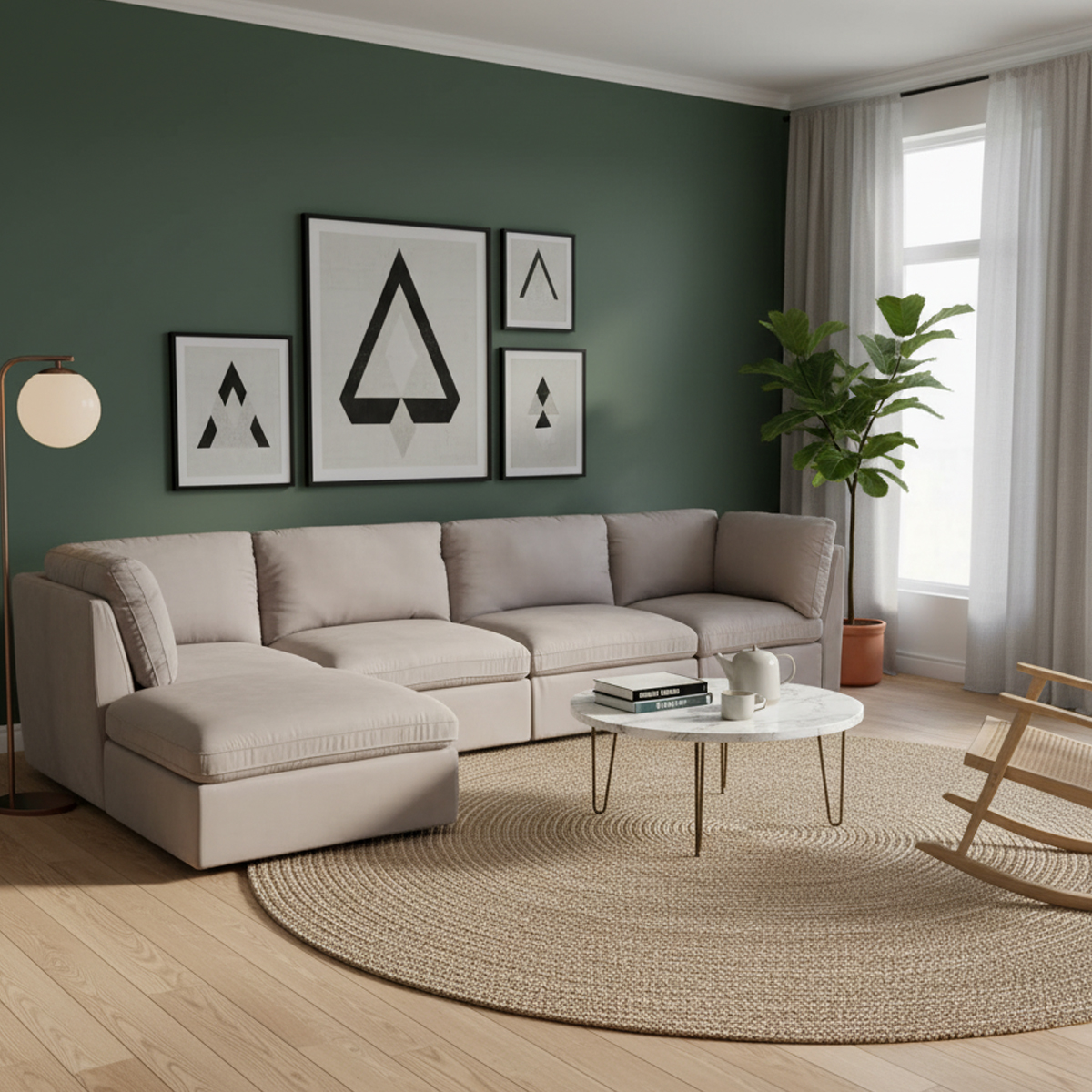 Atlantis Fabric Modular Sofa - Beige -IMMEDIATE DELIVERY! - Image 5