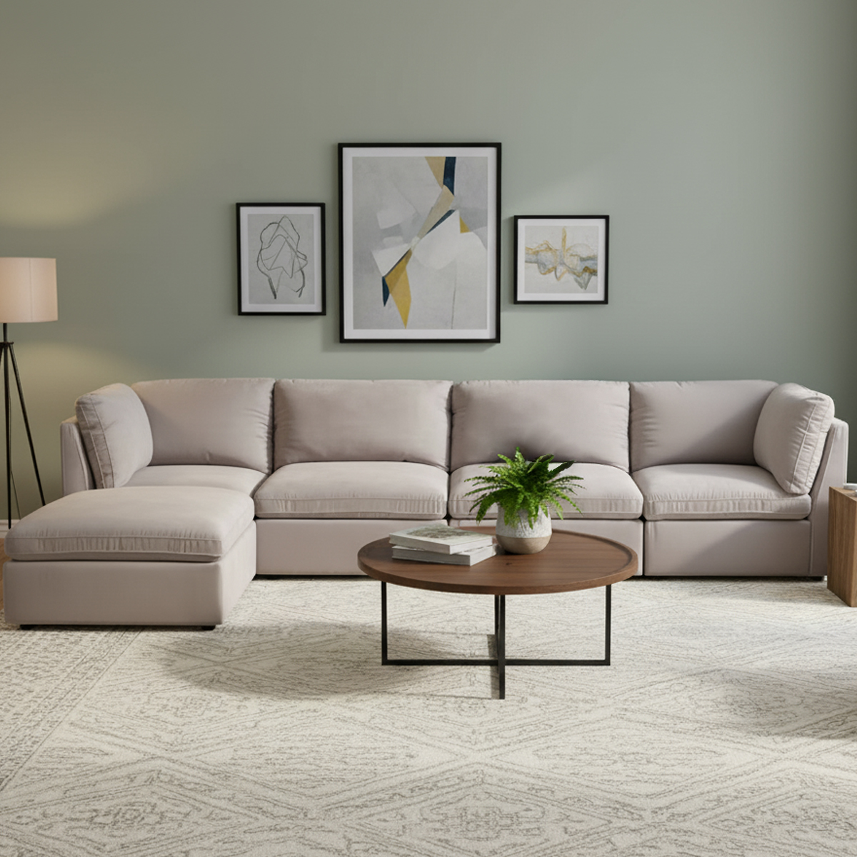 Atlantis Fabric Modular Sofa - Beige -IMMEDIATE DELIVERY! - Image 6