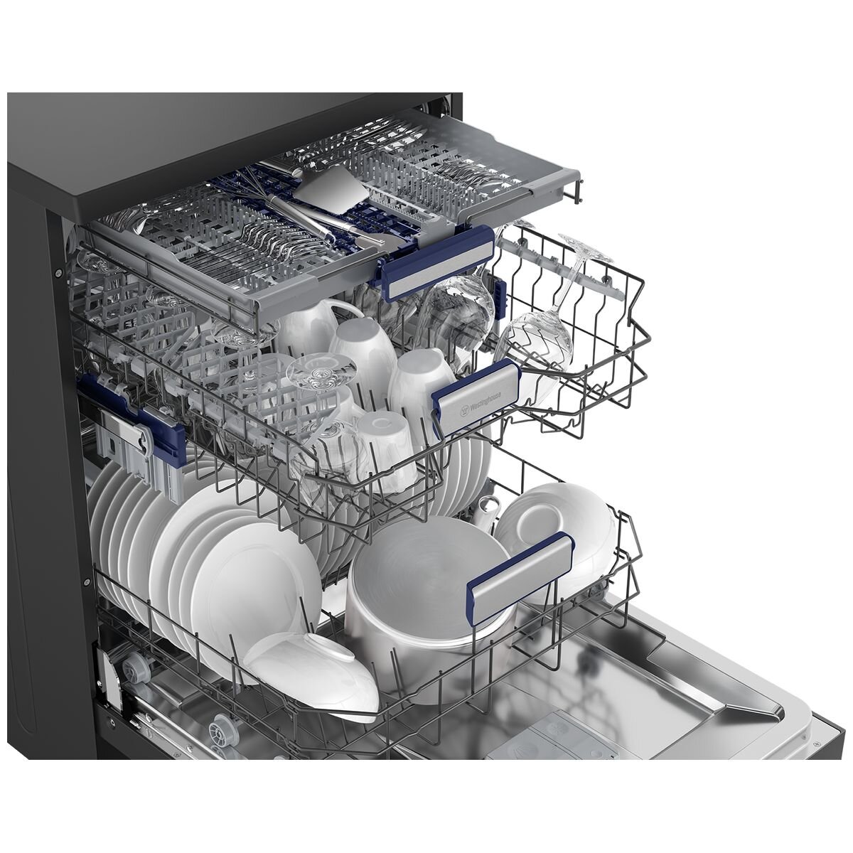Westinghouse 60cm Dark Stainless Steel Auto Door Dishwasher - Factory Second WSF6608KXB - Image 5