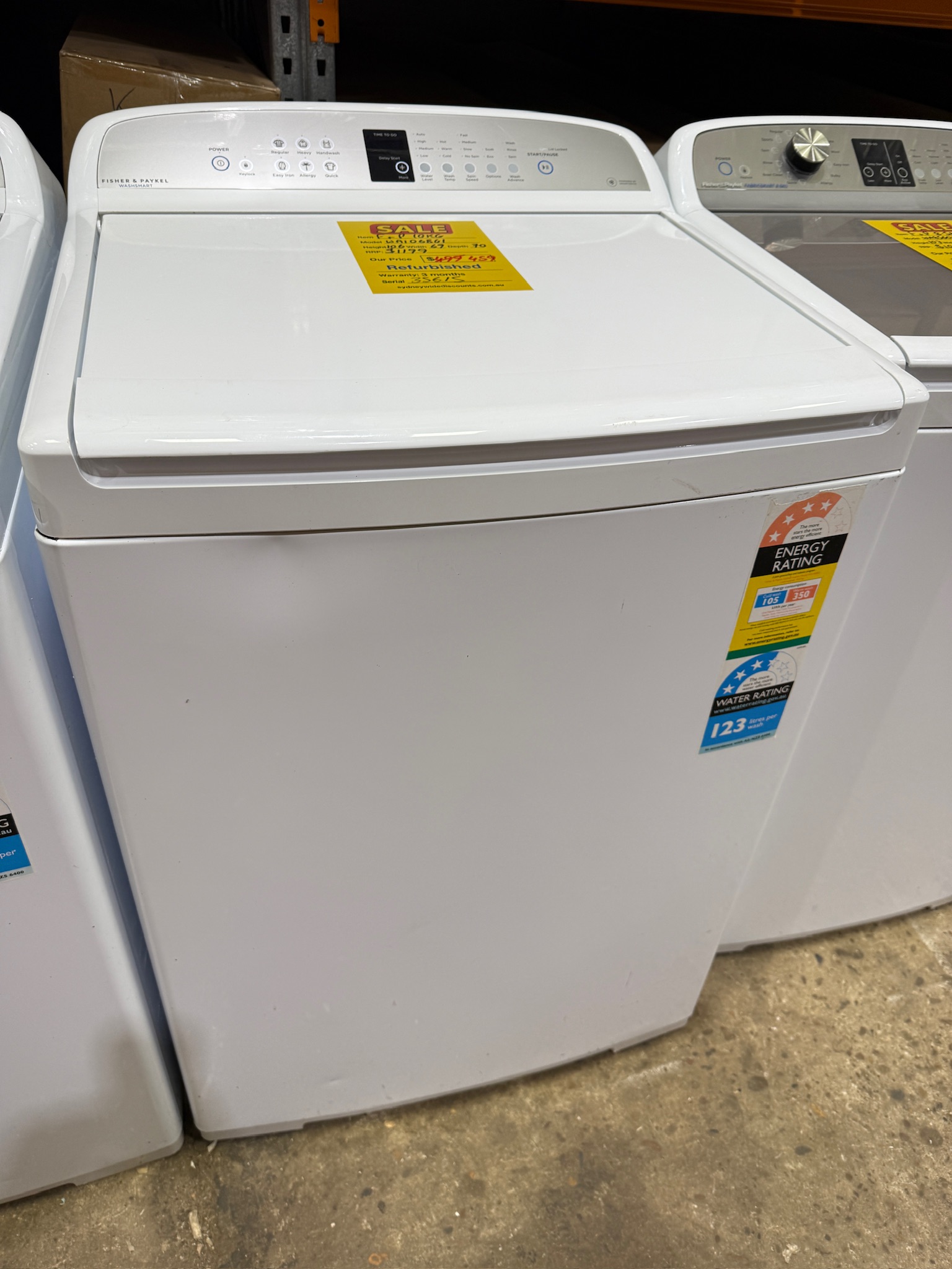Fisher & Paykel 10kg Top Load Washing Machine - Refurbished 35615