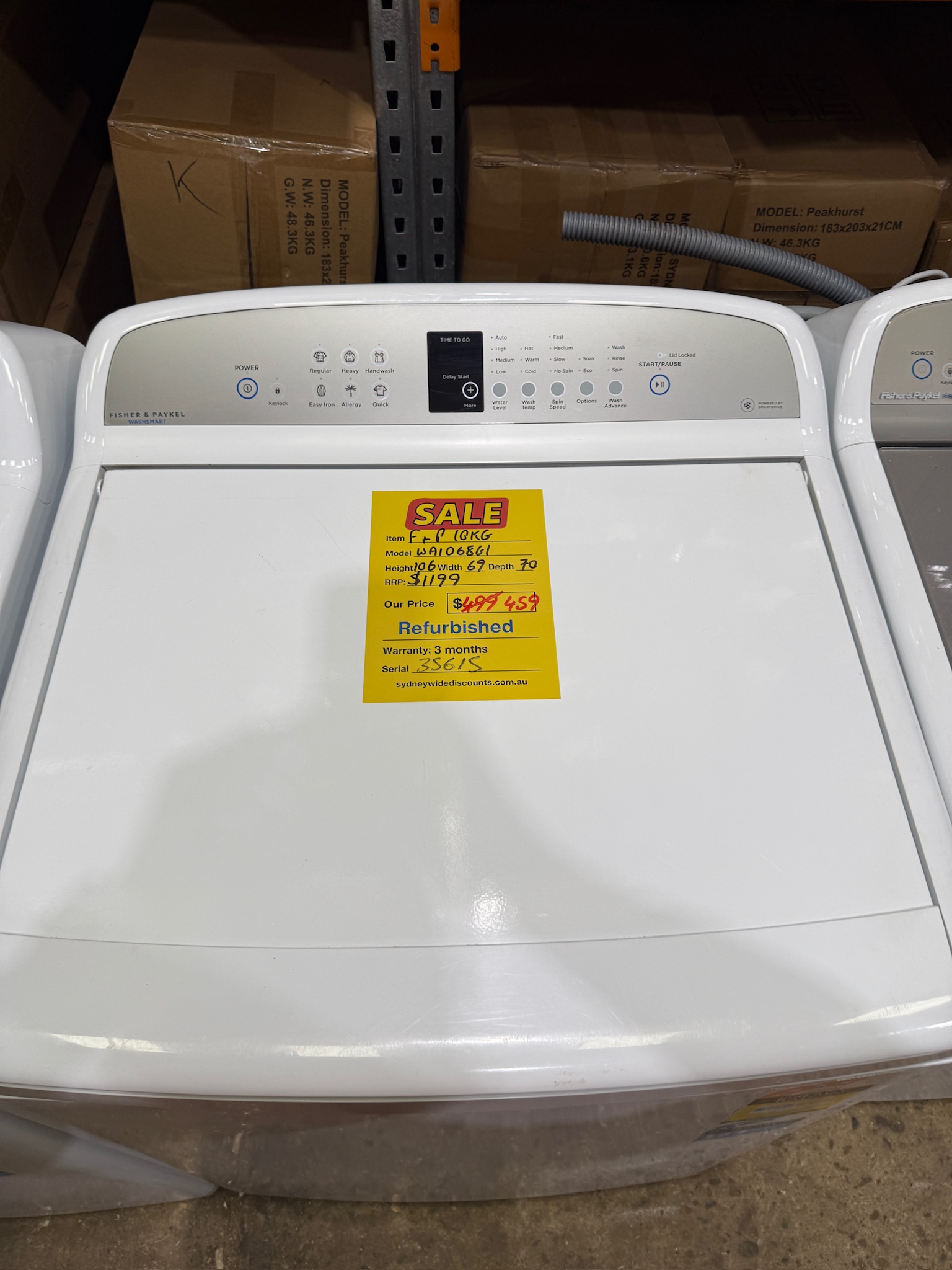 Fisher & Paykel 10kg Top Load Washing Machine - Refurbished 35615 - Image 3