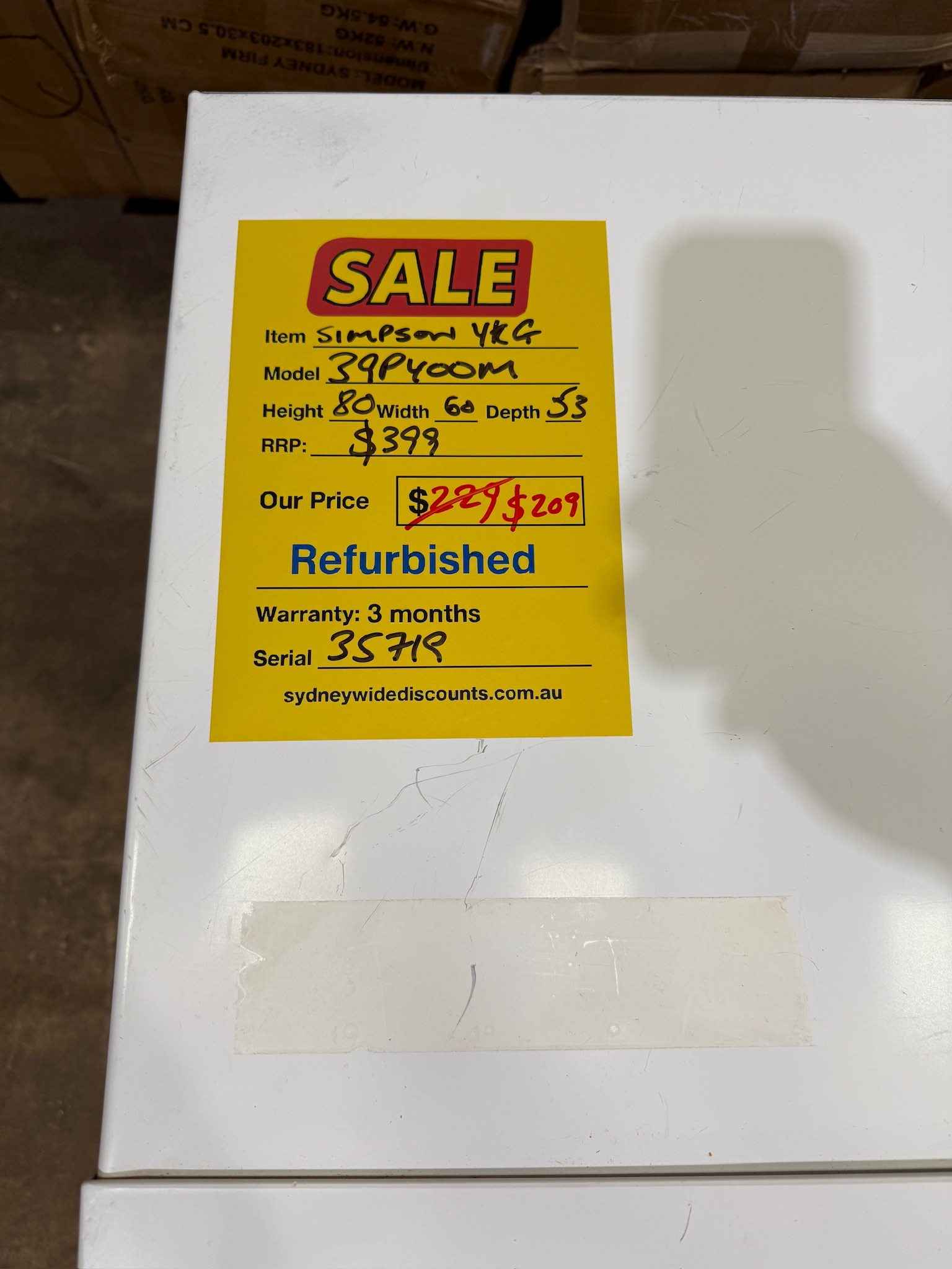 Simpson 4kg Vented Dryer - Refurbished 35719 - Image 3