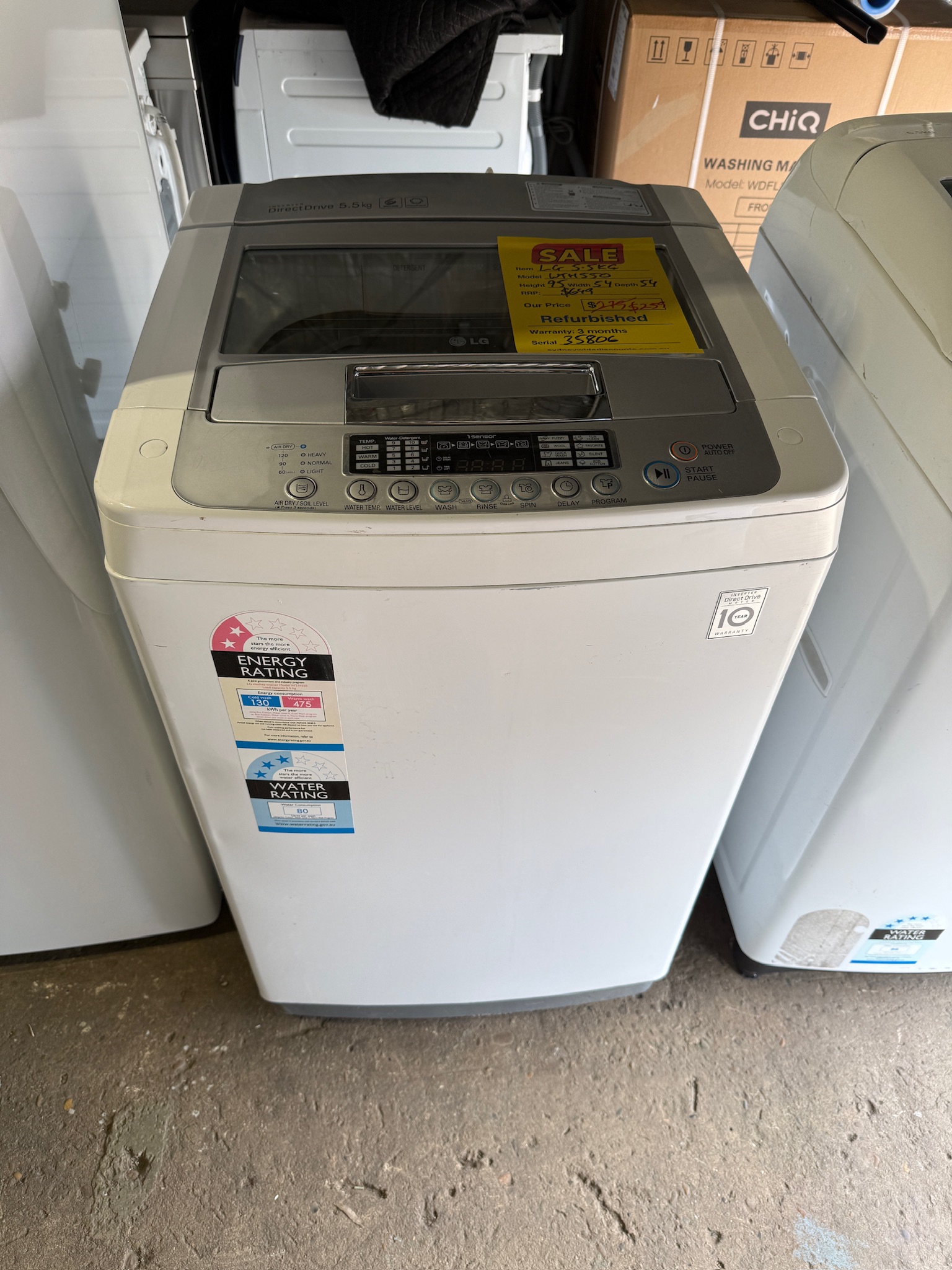 LG 5.5kg Top Load Washing Machine - Refurbished 35806