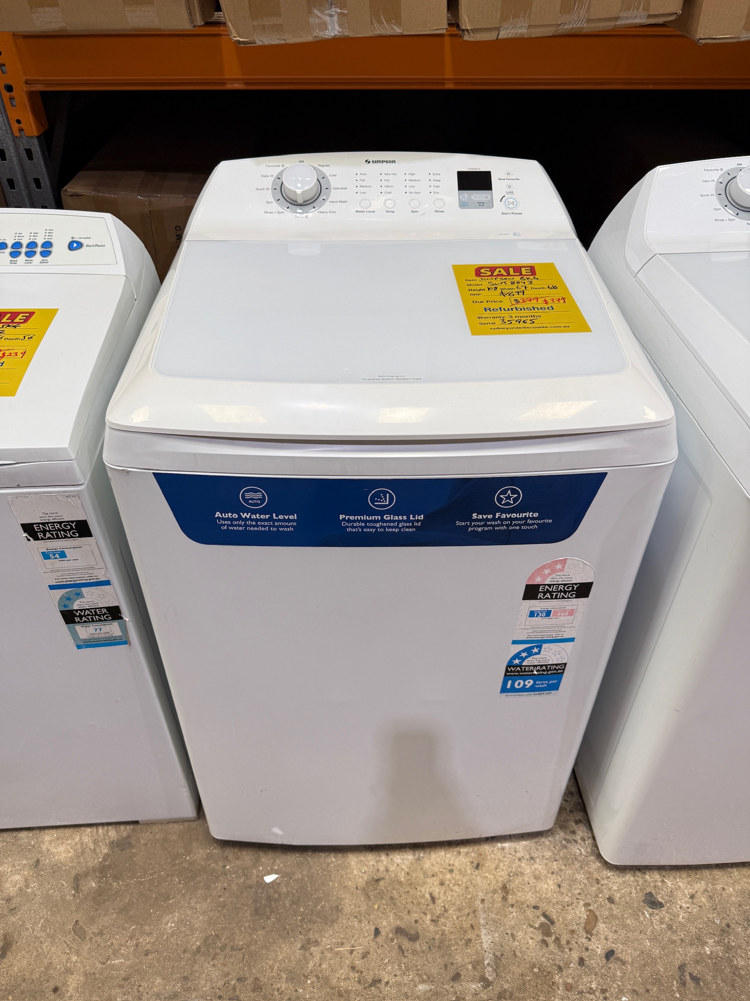 Simpson 8kg Top Load Washing Machine - Refurbished 35966