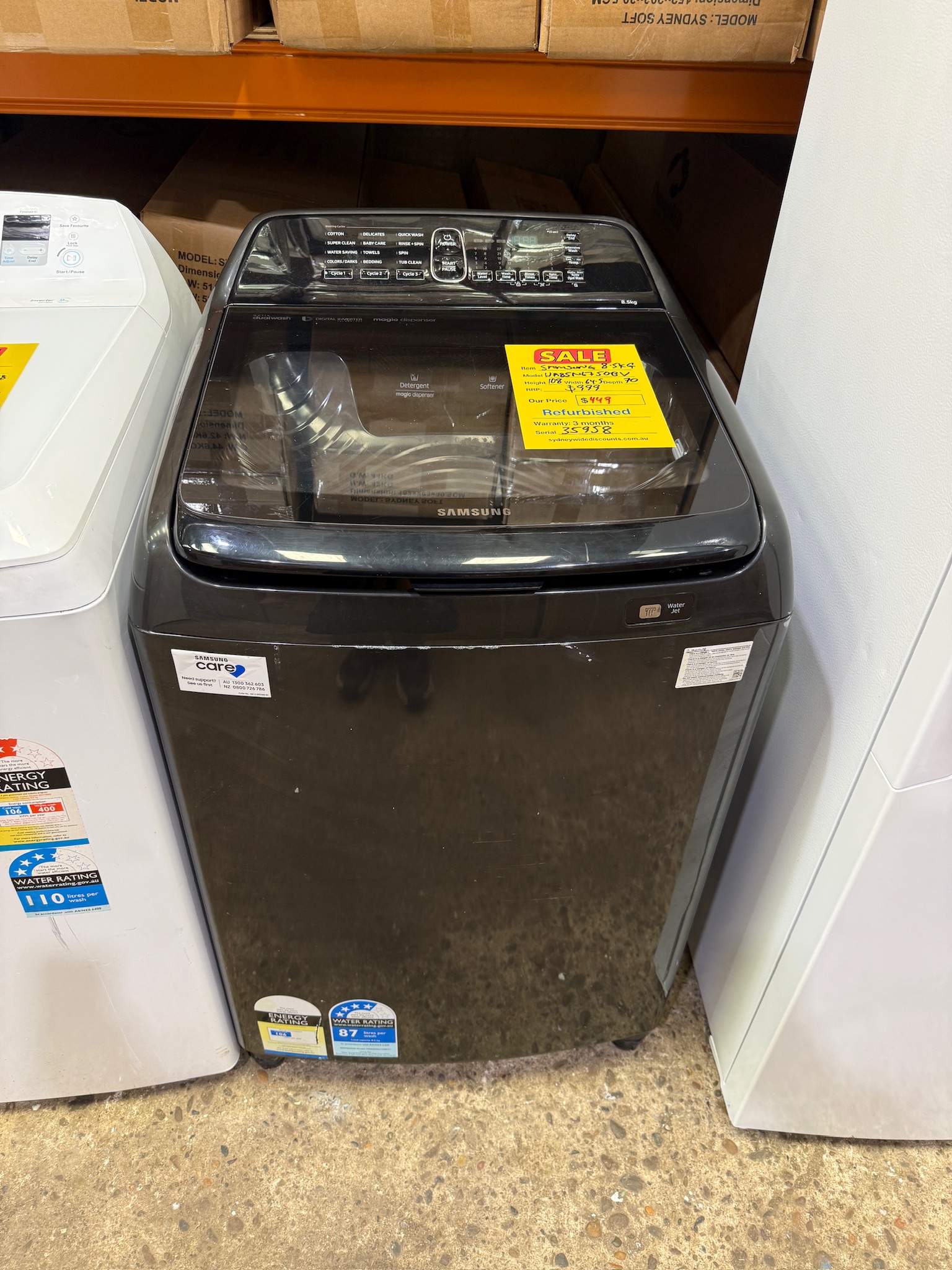 Samsung 8.5kg Top Load Washing Machine - Refurbished 36117