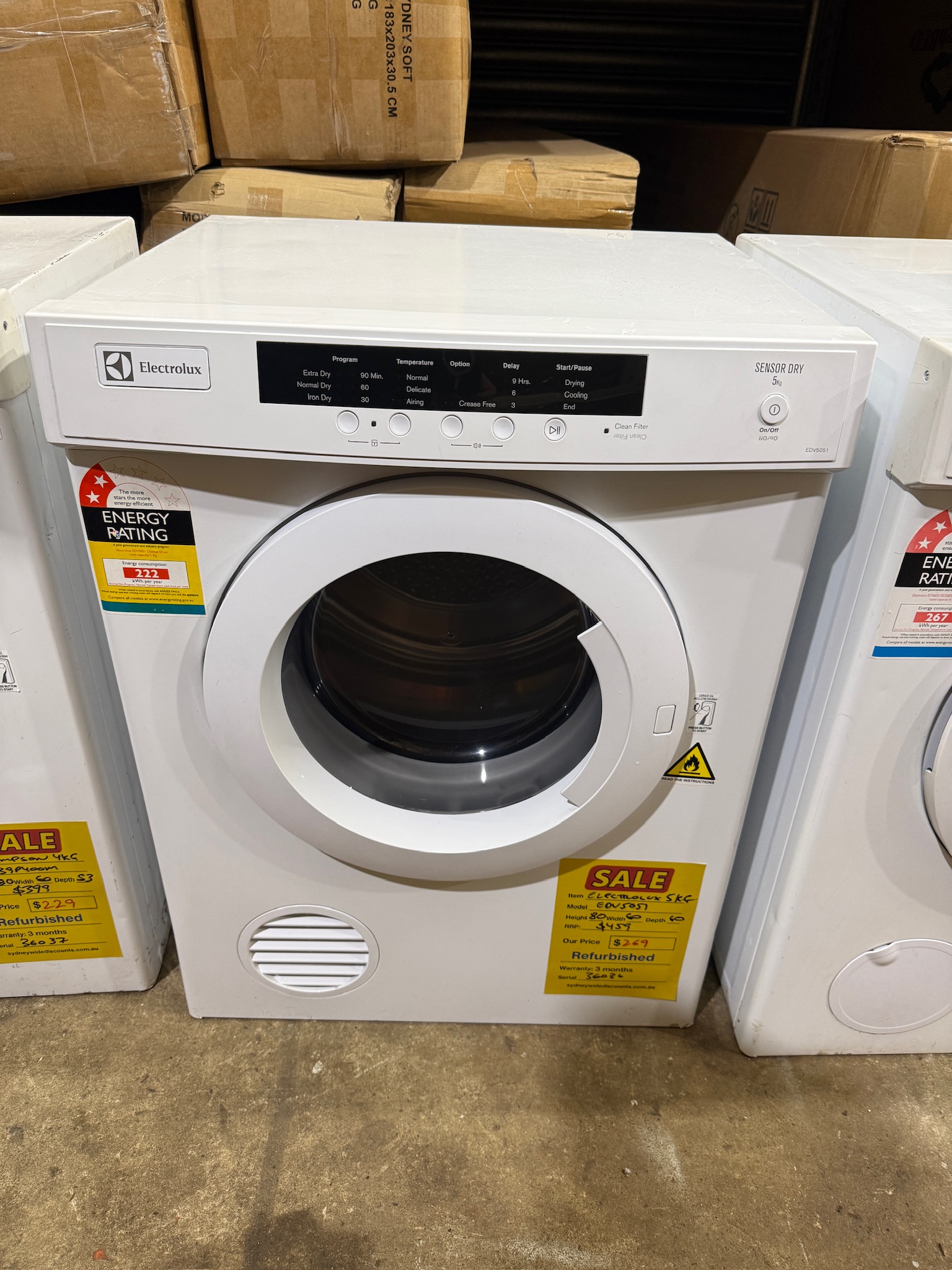 Electrolux 5kg Vented Dryer - Refurbished 36036