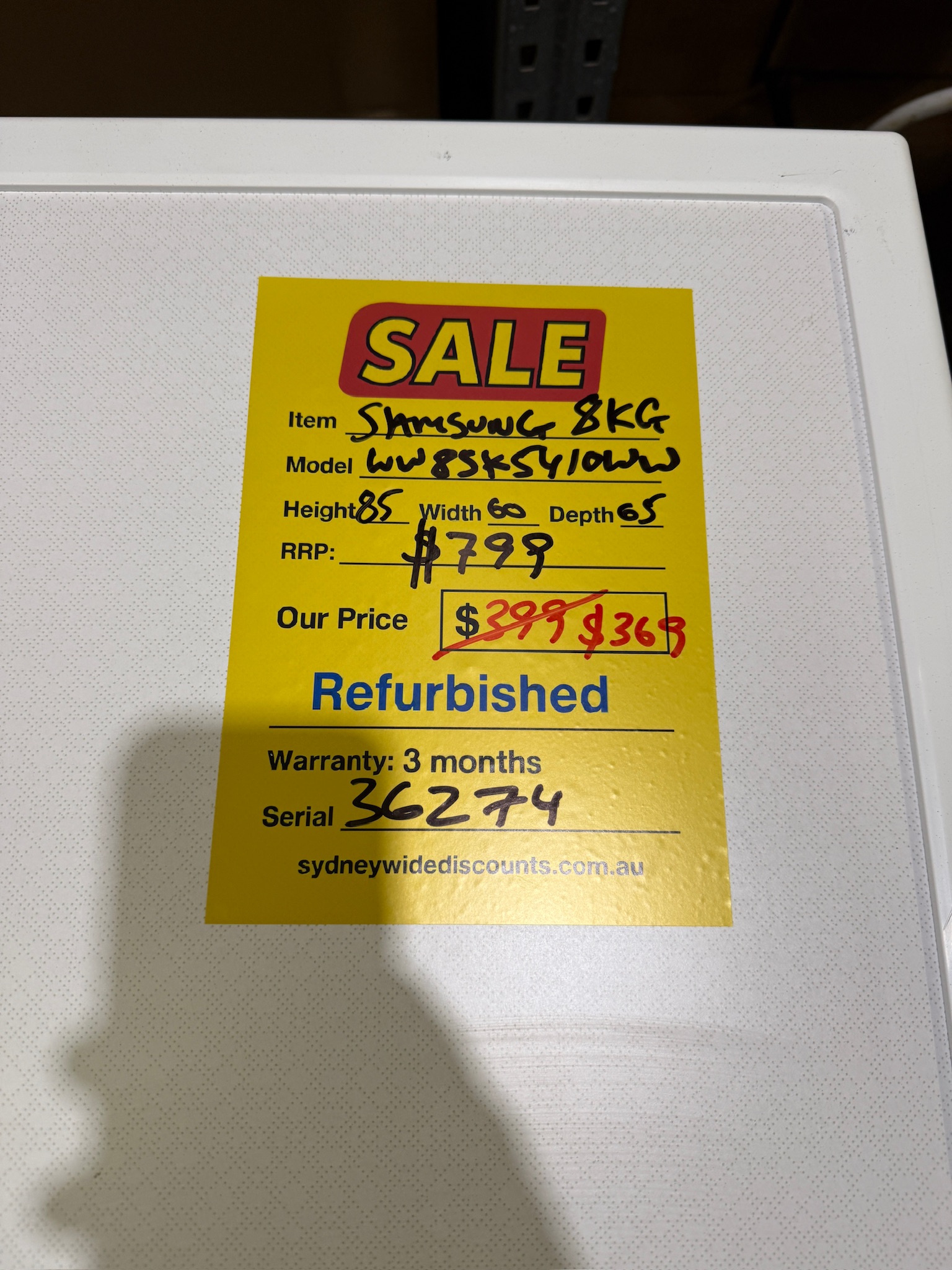 Samsung 8kg Front Load Washing Machine - Refurbished 36274 - Image 5