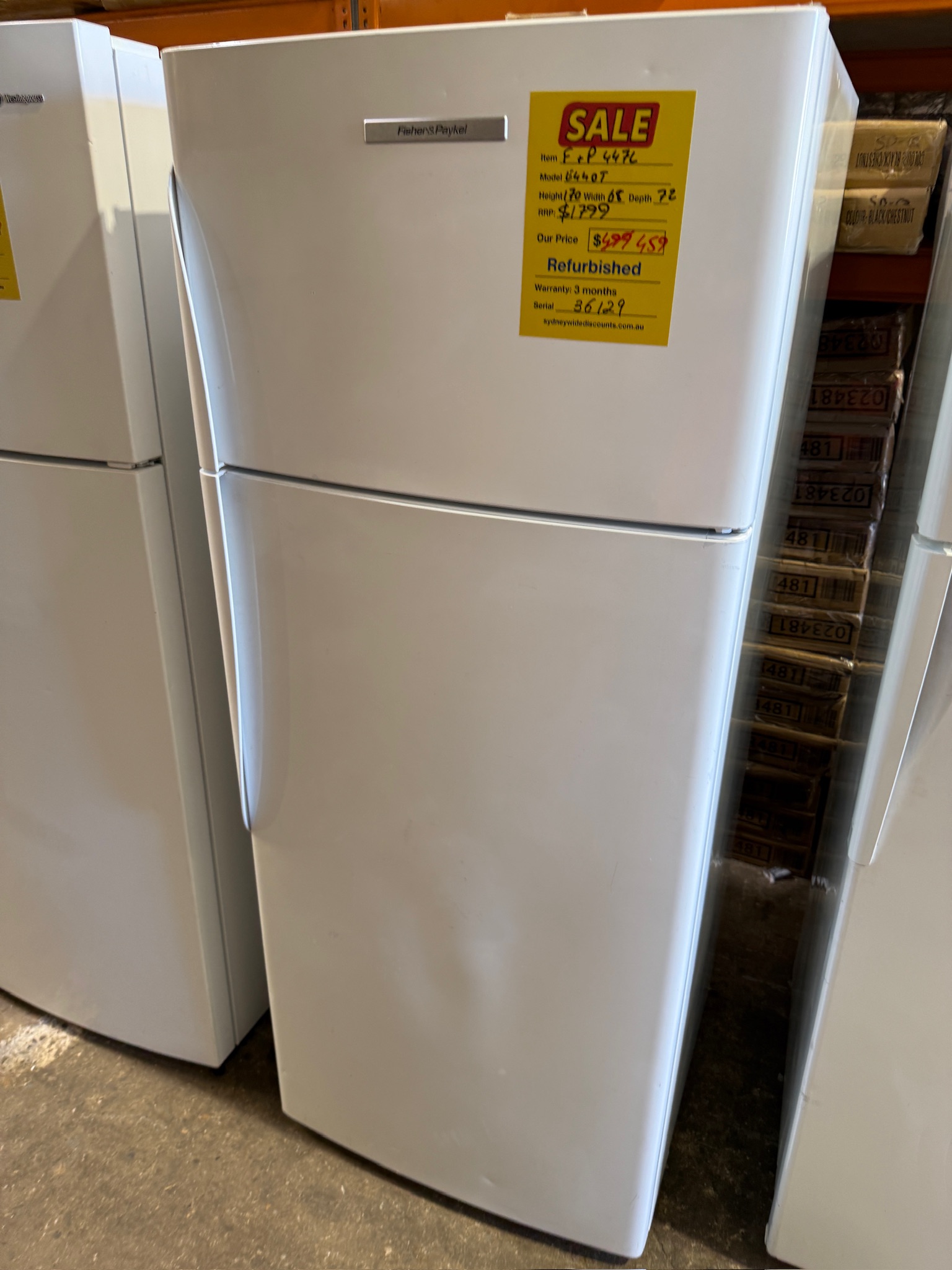 Fisher & Paykel 447L White Top Mount Fridge Freezer - Refurbished 36129 - Image 9