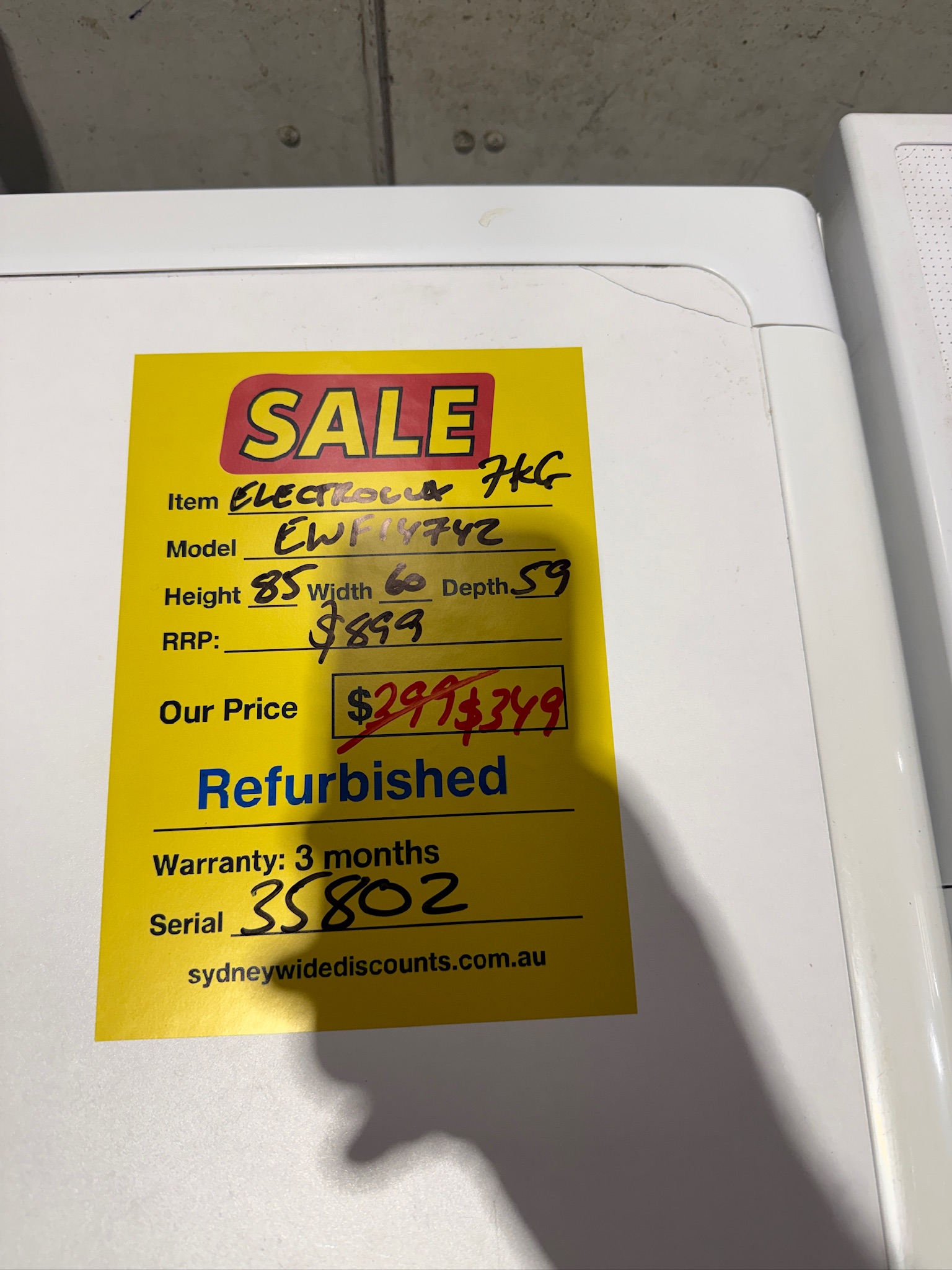 Electrolux 7kg Front Load Washing Machine - Refurbished 35802 - Image 5