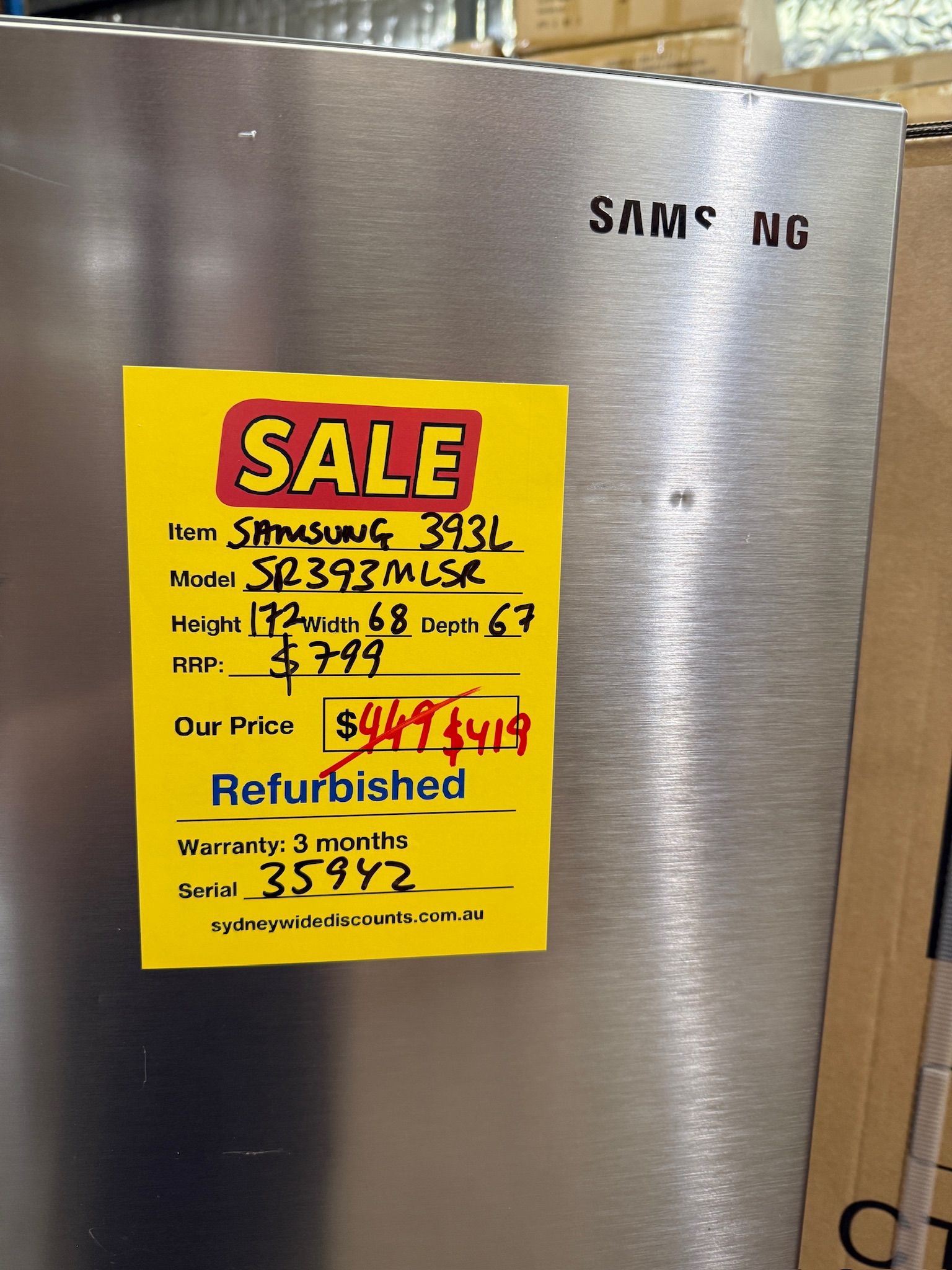 Samsung 393L Silver Top Mount Fridge Freezer - Refurbished 35942 - Image 6