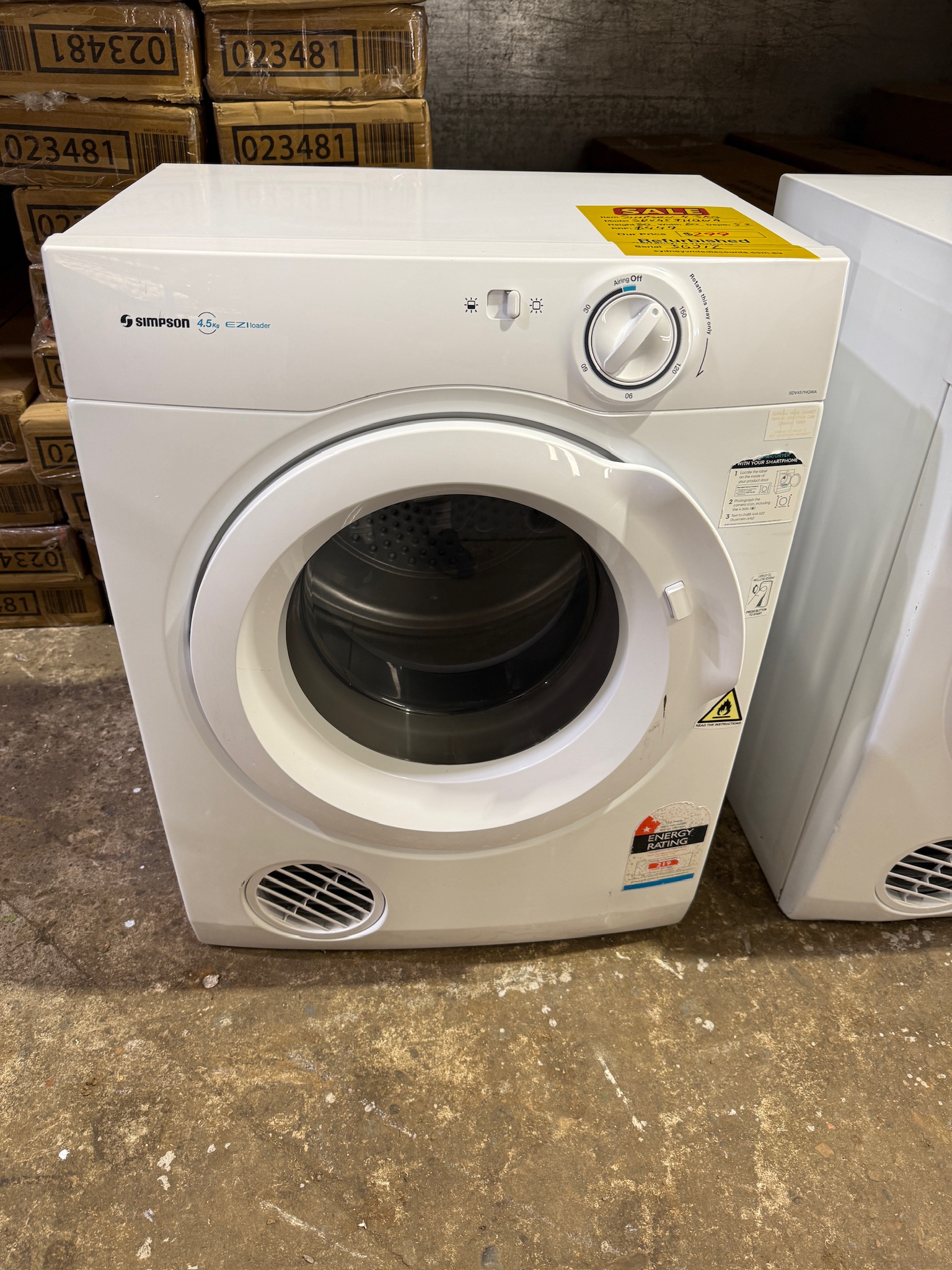 Simpson 4.5kg Vented Dryer - Refurbished 36512