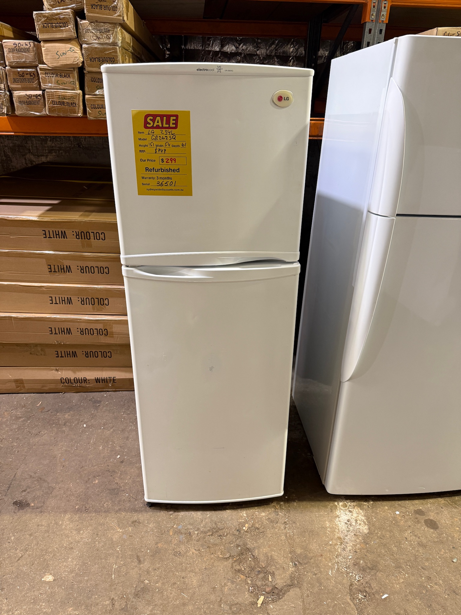 LG 234L White Top Mount Fridge Freezer - Refurbished 36501