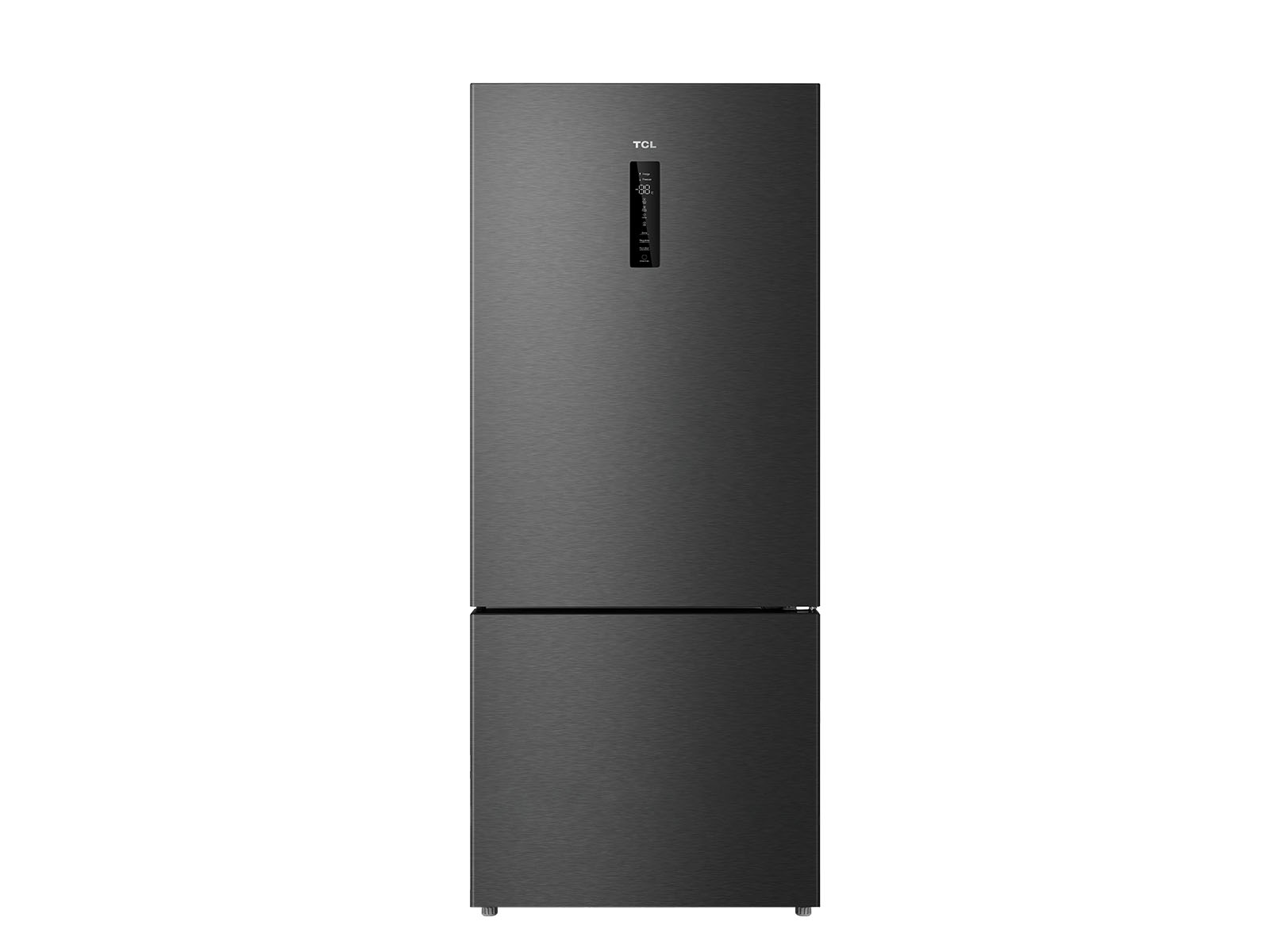 TCL 416L Bottom Mount Black Inox Fridge Freezer - Carton Damaged TRF445BB