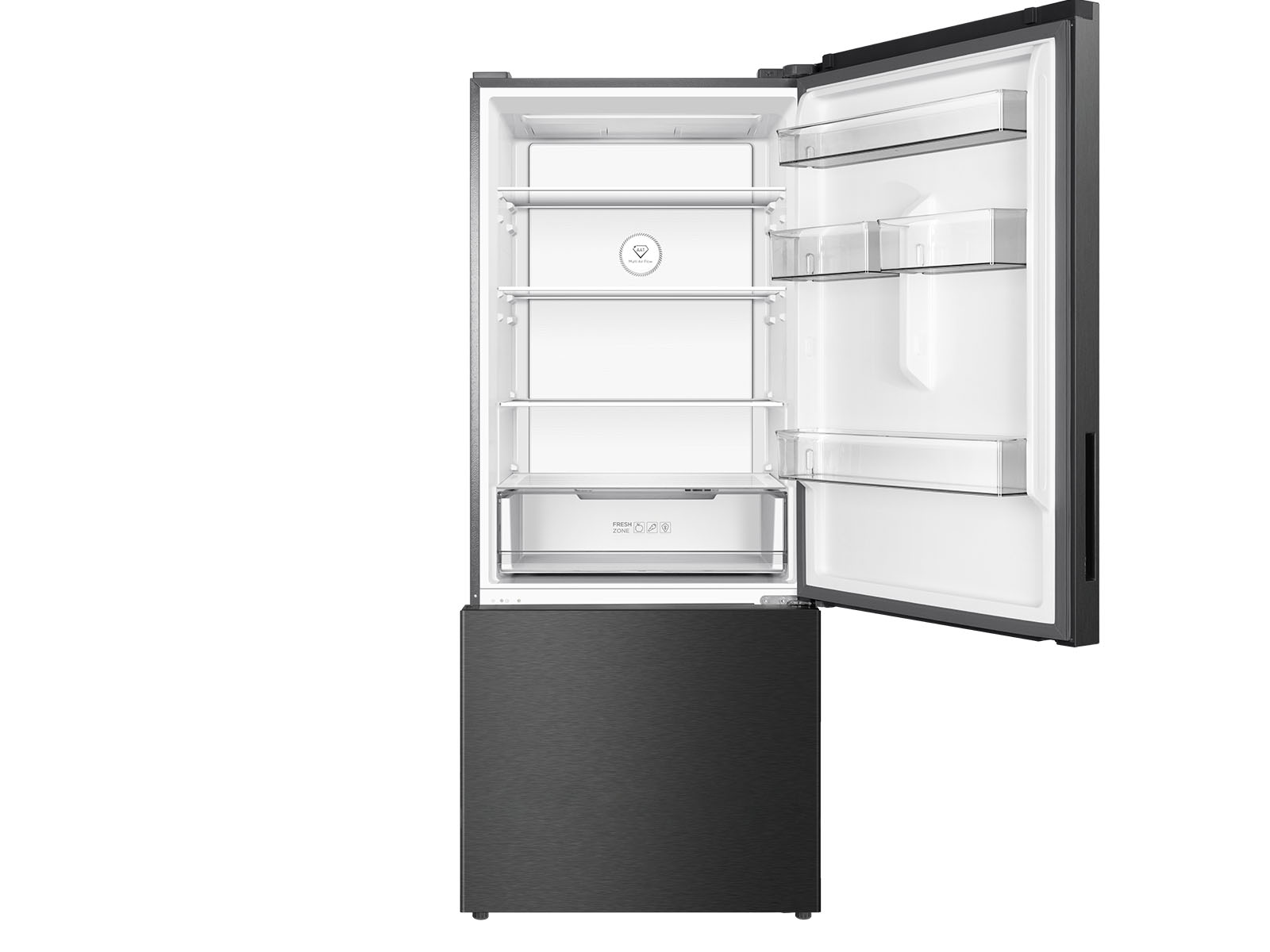 TCL 416L Bottom Mount Black Inox Fridge Freezer - Carton Damaged TRF445BB - Image 3