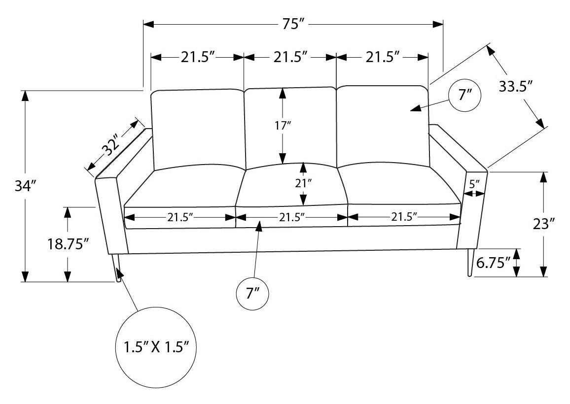 The Mona 3 seat Sofa - Black - Image 5