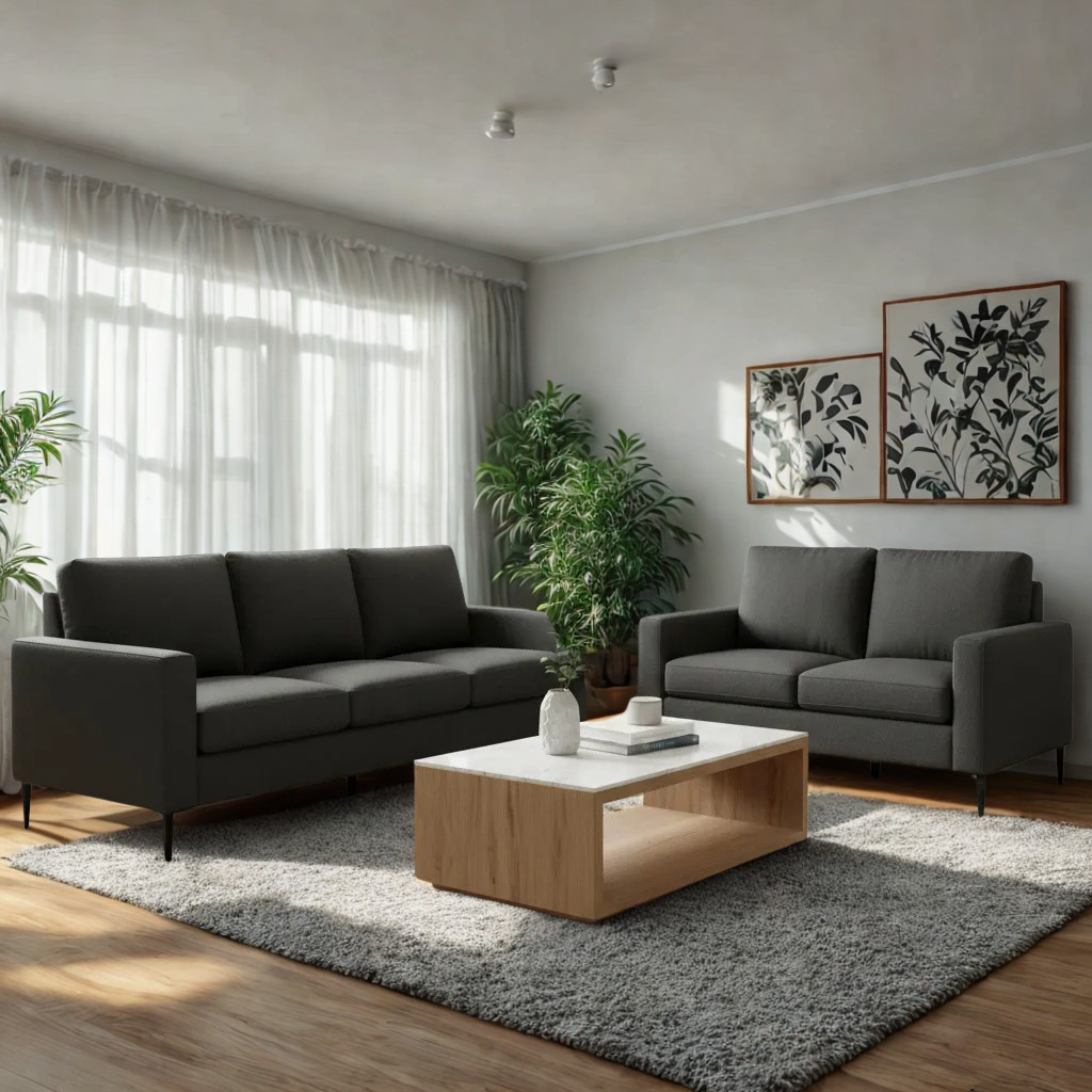 The Mona 3 + 2 Sofa Package - Black - Image 2