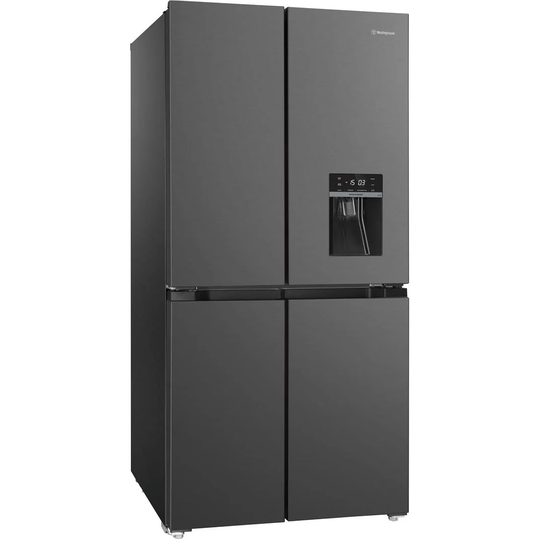 Westinghouse 492L French Door Fridge with Non-Plumbed Water Dispenser Charcoal Matte Black - Factory Second WQE4960BA