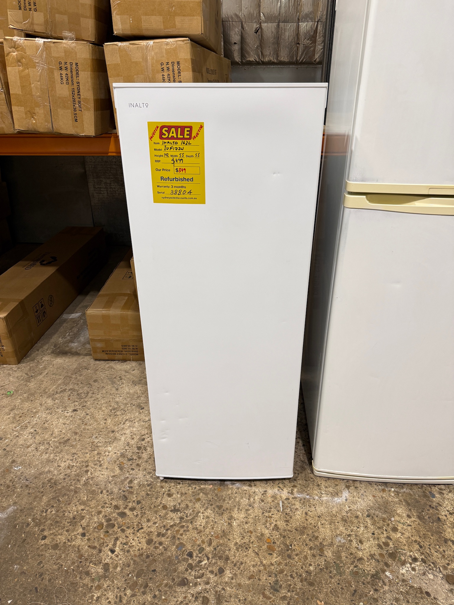 Inalto 162L White Upright Freezer - Refurbished 38804