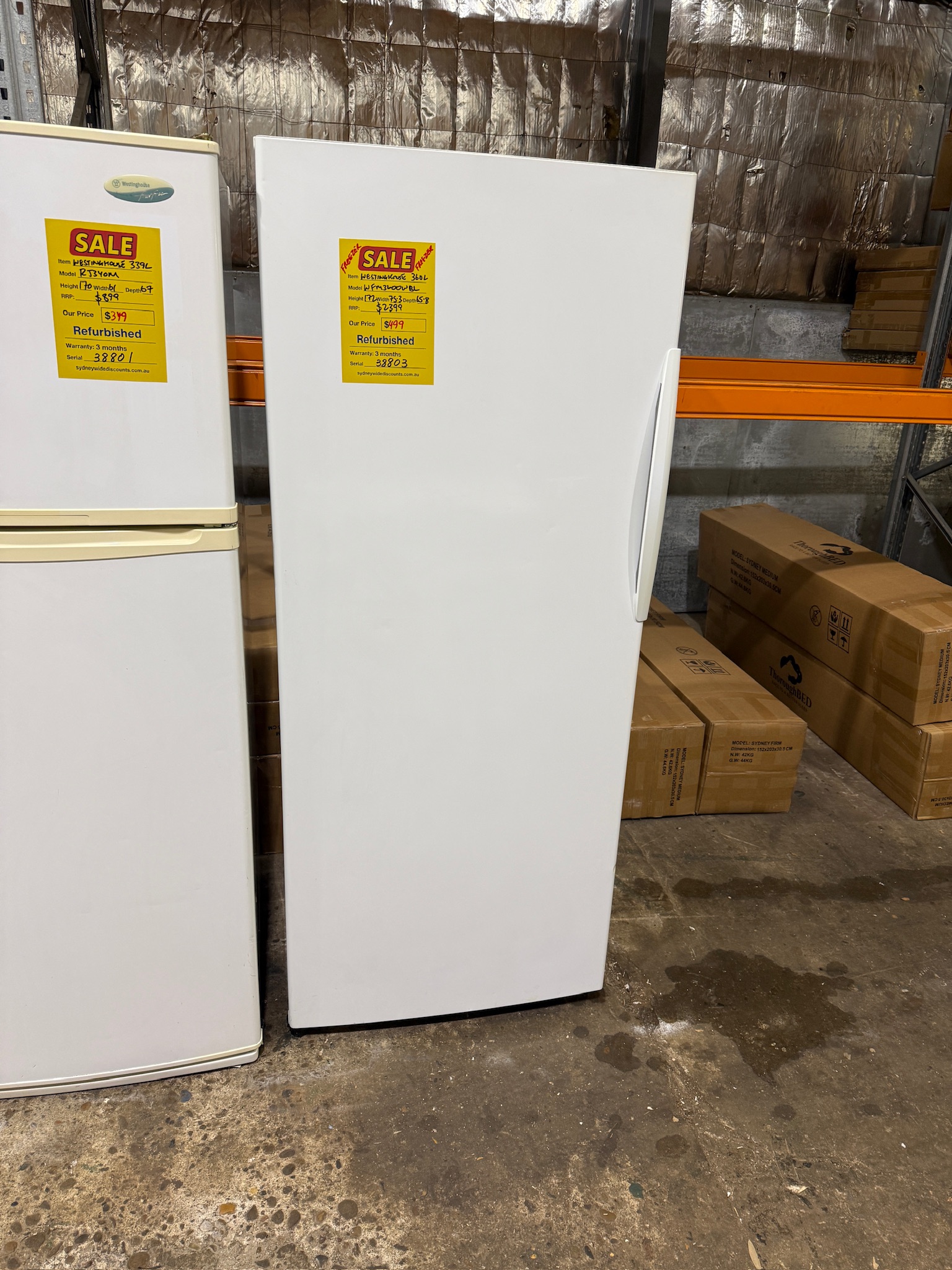 Westinghouse 360L White Upright Freezer - Refurbished 38803